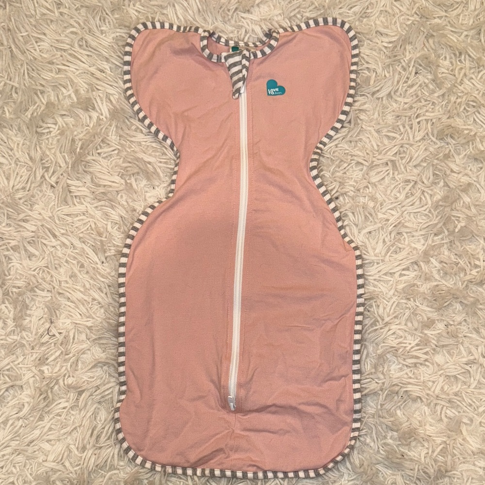Love to Dream Pink Sleep Sack with Striped Trim